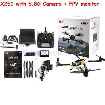 XK X251 WHIRLWIND drone with 5.8G Camera & FPV Monitor - Click Image to Close